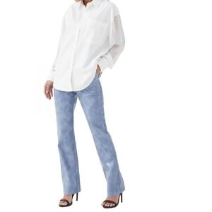 4TH & RECKLESS  Helene Faux Crocodile Leather Pants Blue Small 29" Hip Chic Fun‎